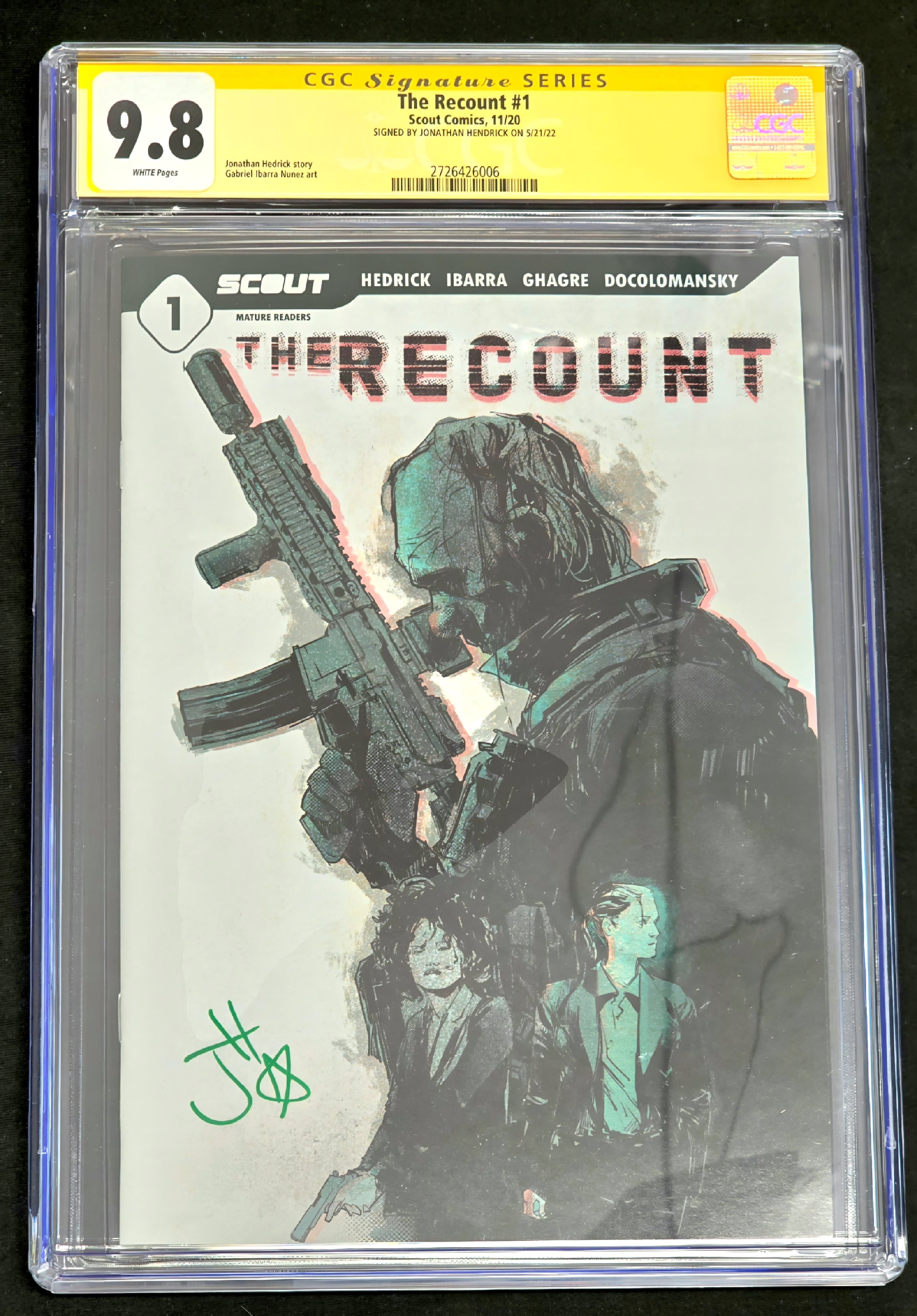 THE RECOUNT #1 HEDRICK SIGNED CGC 9.8