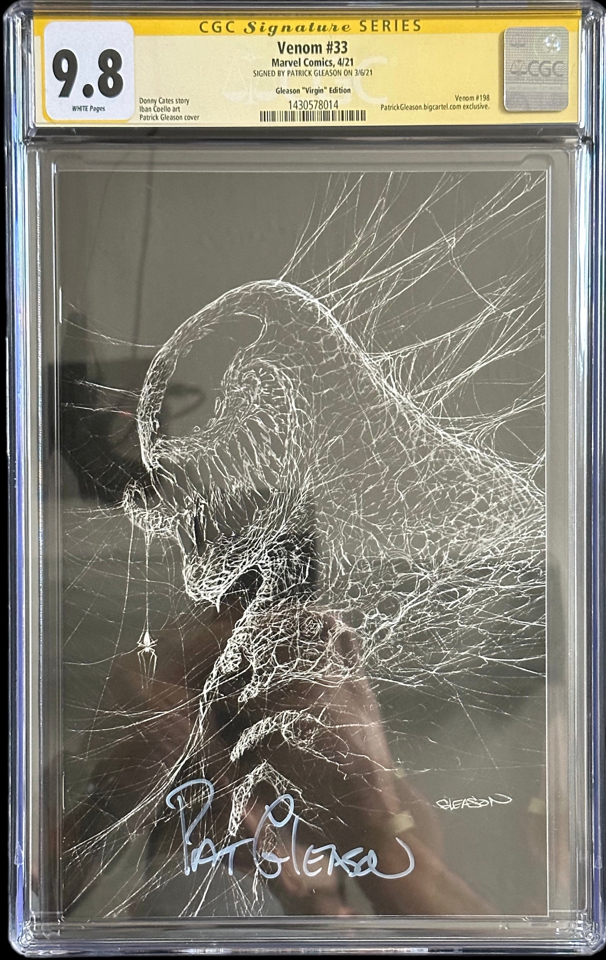 VENOM #33 WEB HEAD VIRGIN SIGNED GLEASON CGC 9.8 – Lakeside Comics