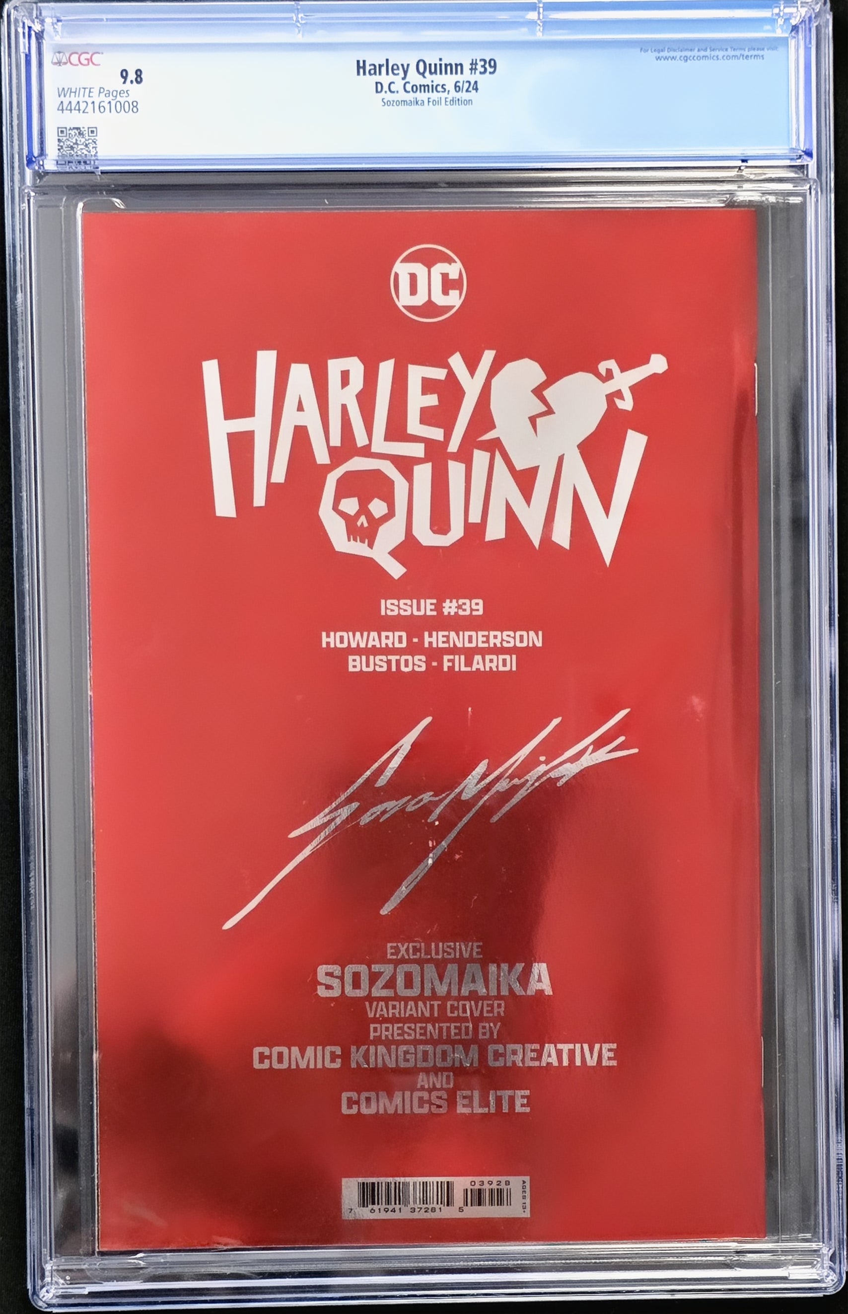 HARLEY QUINN #39 SOZOMAIKA FOIL EDITION CGC 9.8