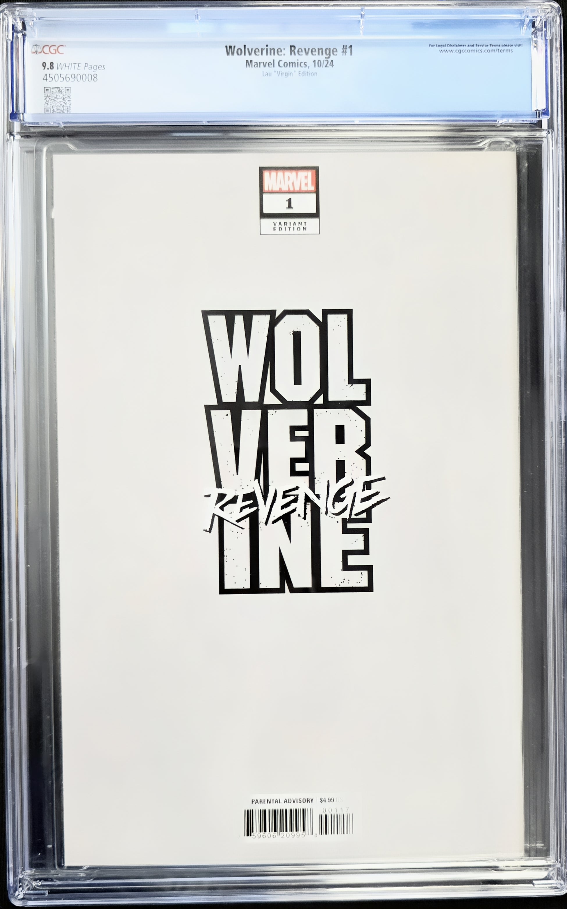 WOLVERINE: REVENGE #1 STANLEY "ARTGERM" LAU 1:100 VIRGIN CGC 9.8