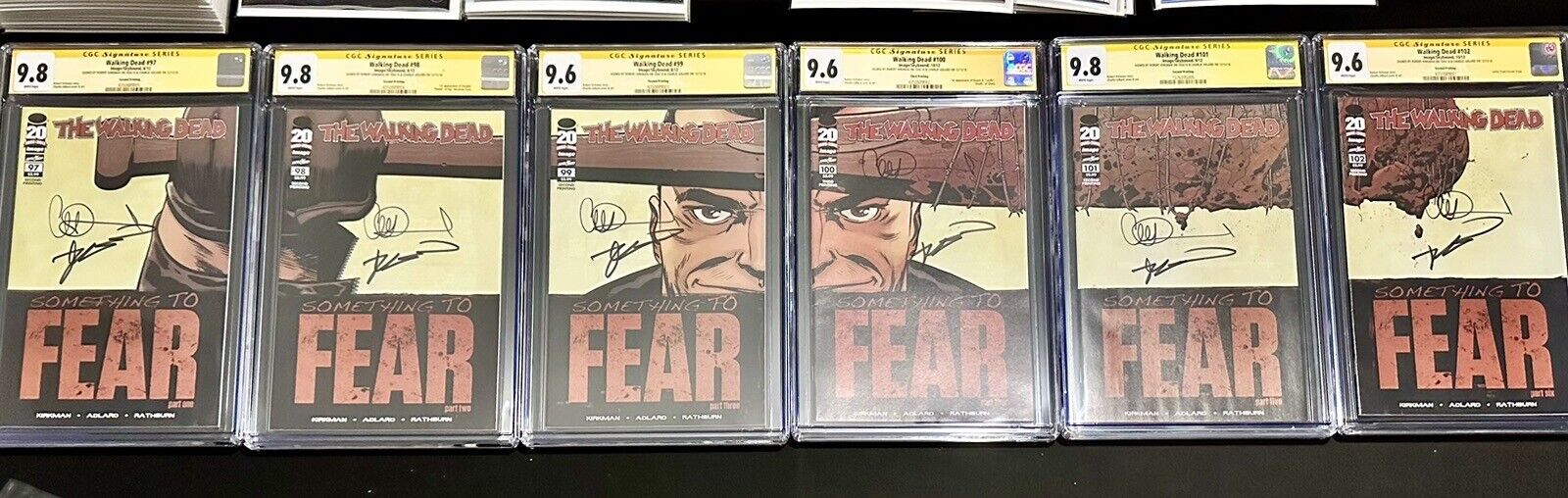 WALKING DEAD #97-102 "LUCILLE" CONNECTING SET 2x SIGNED CGC 9.6-9.8