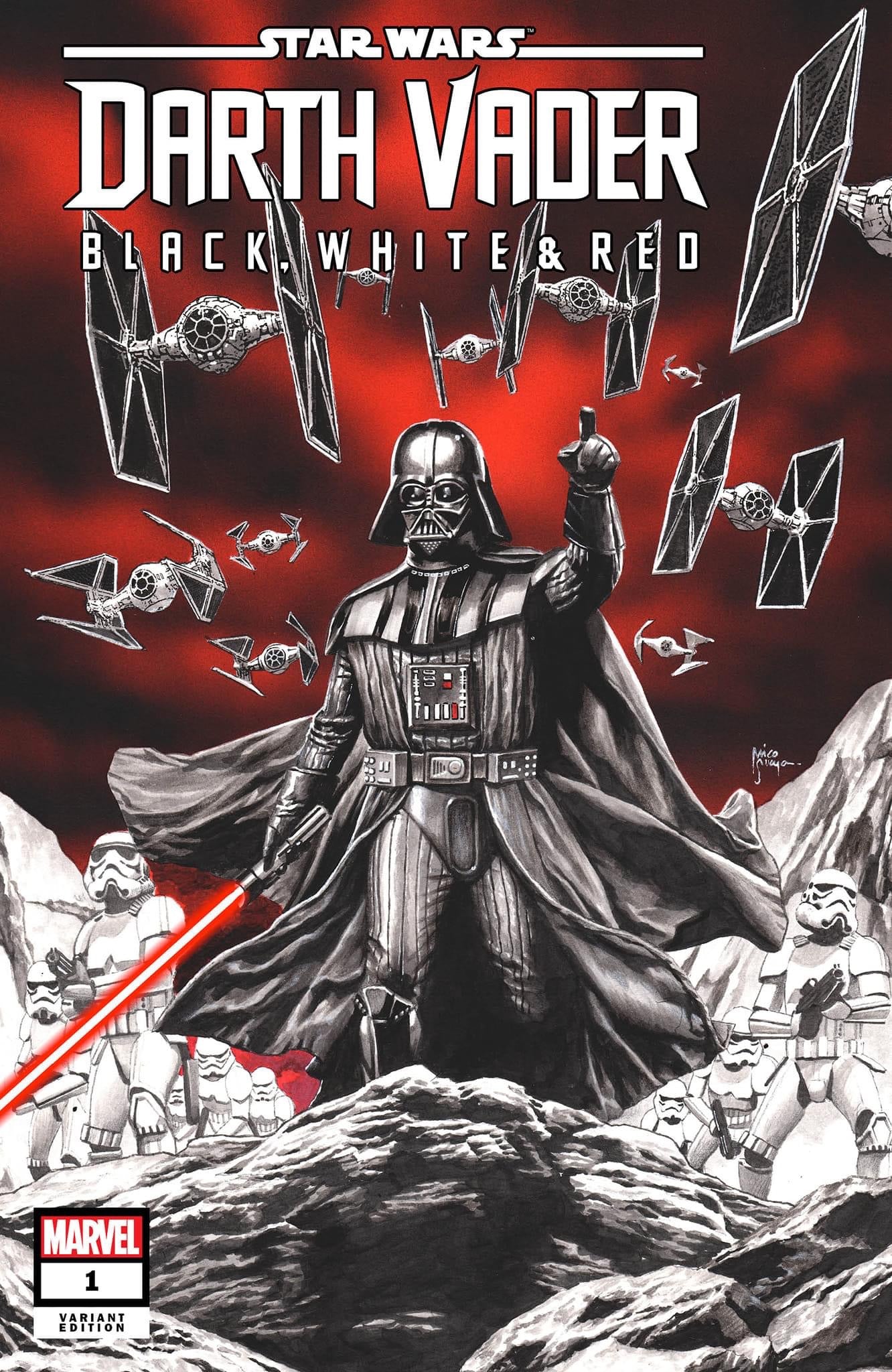 STAR WARS DARTH VADER: BLACK, WHITE, & RED #1 MICO SUAYAN VARIANT